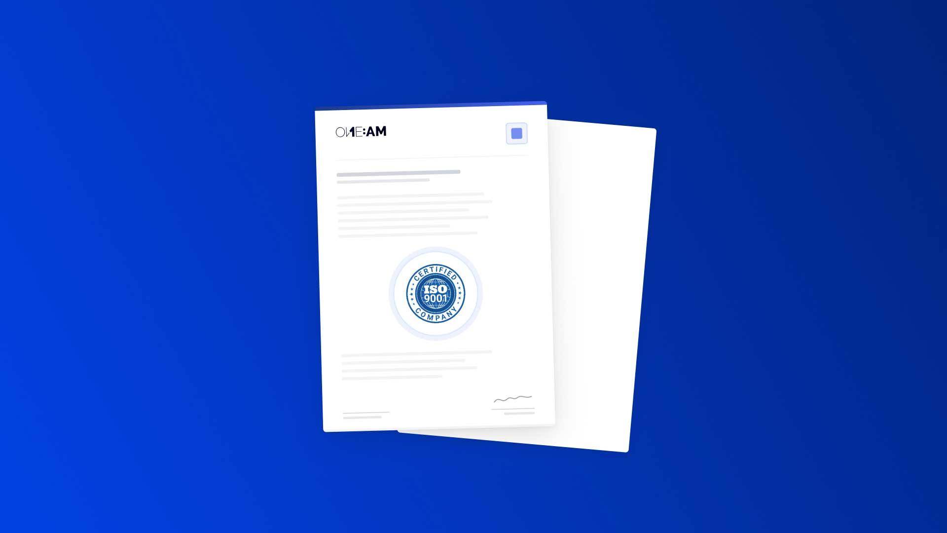 Abbiamo ottenuto la certificazione ISO 9001